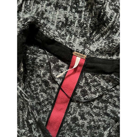 Free People Womens S Bohemian Fall Winter Scoop Neck Embroidered Sweater Hood Bk - Picture 3 of 9